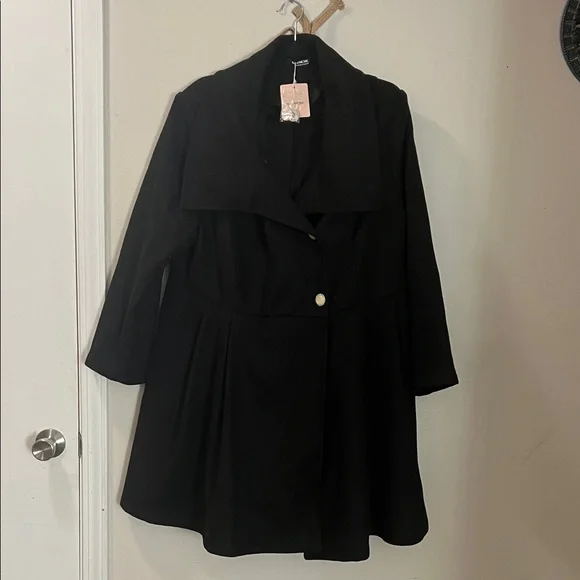 BloomChic Elegant Black Trench Coat - Picture 4 of 6